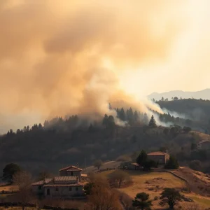 O Salnés en alerta roja: el fuego acorrala viviendas y empresas entre Vilanova y