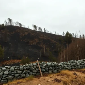 Incendio estabilizado en Quintela, Castro de Rei, tras afectar a suministros bás