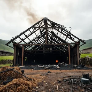 Las llamas arrasan una explotación ganadera en O Saviñao y ponen en riesgo a 500