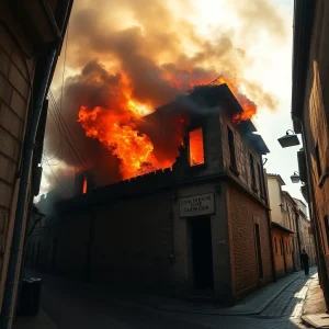 Bomberos búlgaros en formación combaten las llamas en Untes