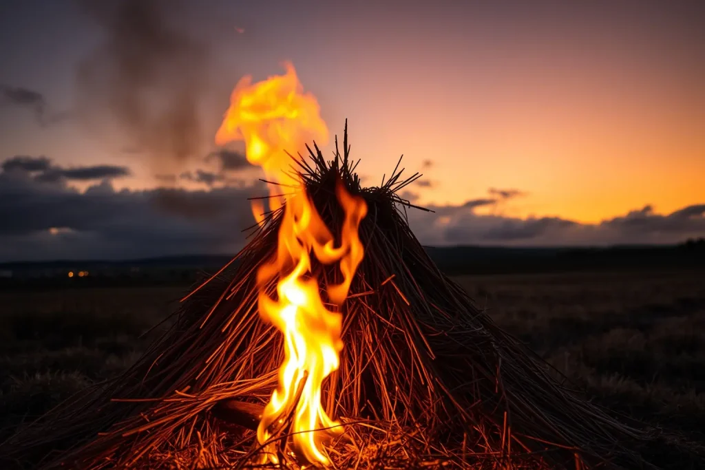 El fuego devora una palleira en Carballeda de Valdeorras sin dejar heridos