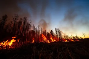 Taboada moviliza un gran dispositivo contra un incendio que arrasa veinte hectár