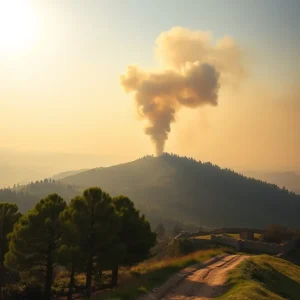 El fuego recorre una zona verde histórica de Lugo entre el Camino Primitivo y la