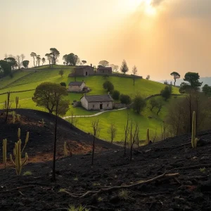 Veinte metros de las casas: el incendio que puso en alerta la parroquia lucense