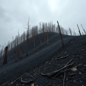 Cae un rayo en seco y arrasa 20 hectáreas del monte de Ribas de Sil