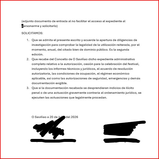 Vecinos de O Saviñao denuncian el uso privativo de un campo deportivo para un festival de pago