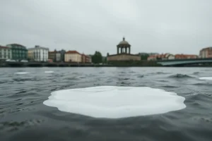 Una mancha blanca enciende las alarmas en el río Lérez a su paso por Pontevedra