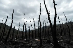La huella del fuego pervive un año después en los montes de Ourense