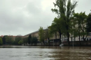 Nueve riadas en un año: el Valdecorvos vuelve a desbordarse en Pontevedra sin ne