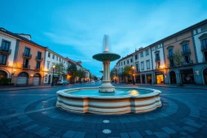 Monforte enciende su gran fuente ornamental entre polémica y fuegos artificiales