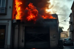 Un incendio en un garaje de O Couto obliga a movilizar a los bomberos: la humare
