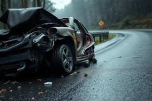 Aparatoso choque y vuelco en As Pontes: la conductora resultó ilesa