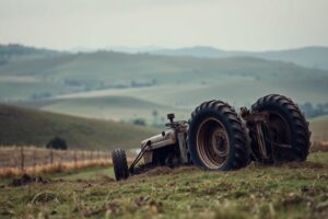 Fallece una persona al volcar un tractor en Portomedal, Val do Dubra