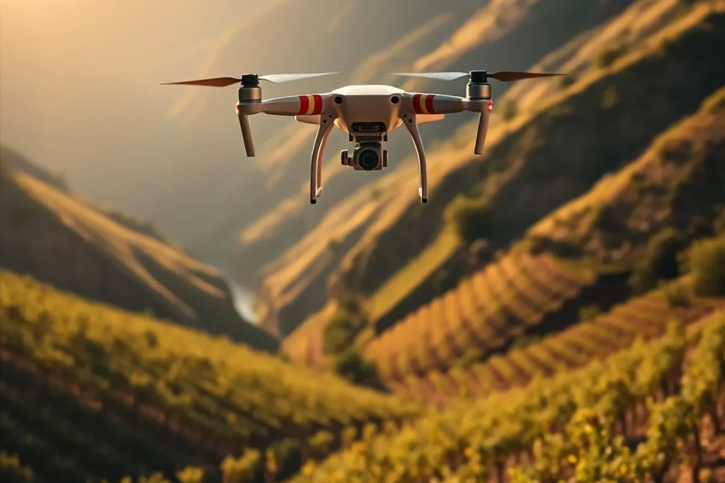 Drones vendimiadores llegan a las viñas en pendiente del cañón del Sil