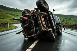 Muere una persona al salirse de la vía su tractor en la AC 413, a su paso por So