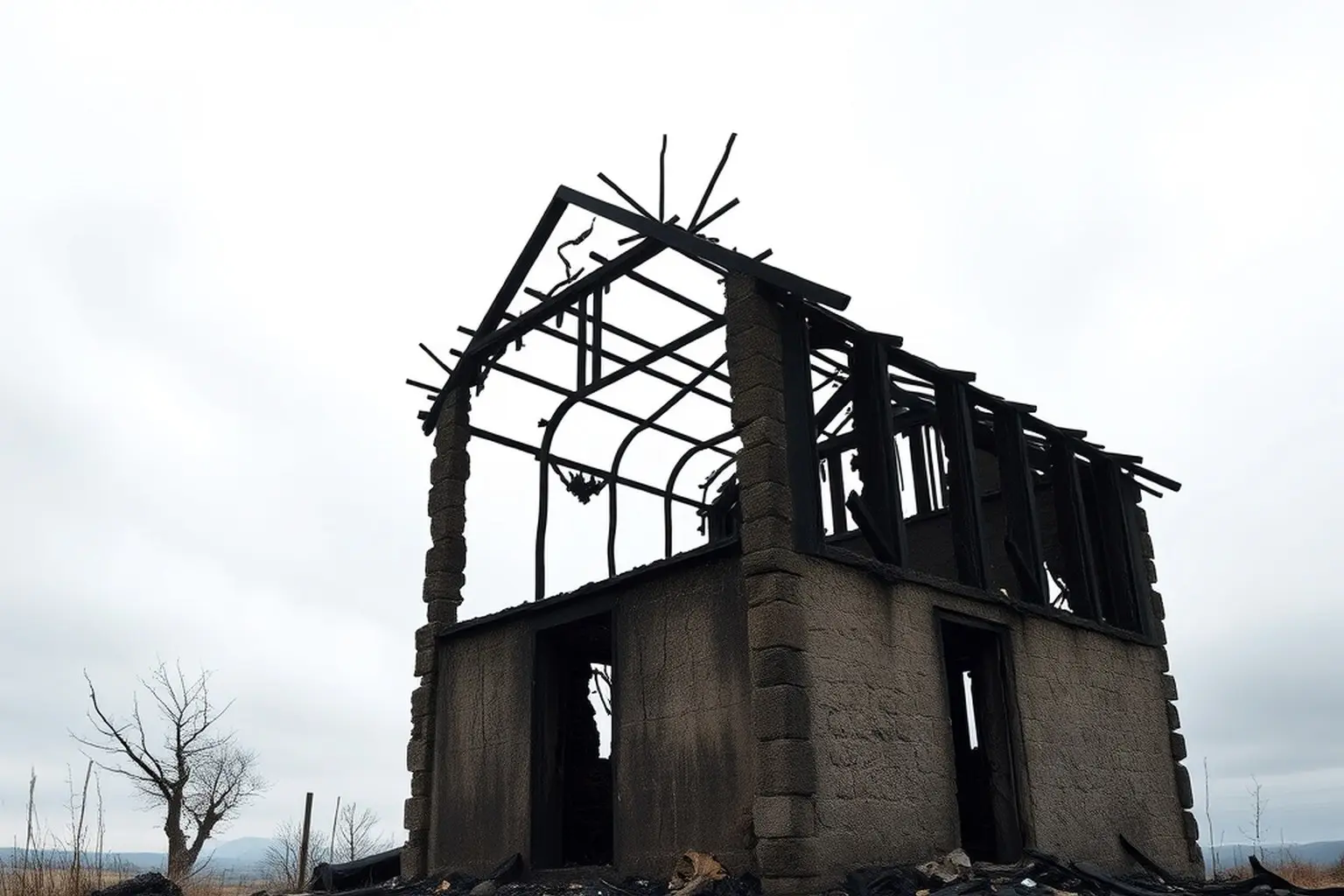 Una vivienda queda calcinada por completo en Pusmazán, Carballeda de Valdeorras, con una persona herida