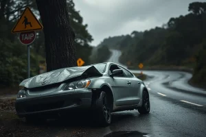 Un condutor morre tras saírse da vía e chocar contra un árbore en Castro de Rei.
