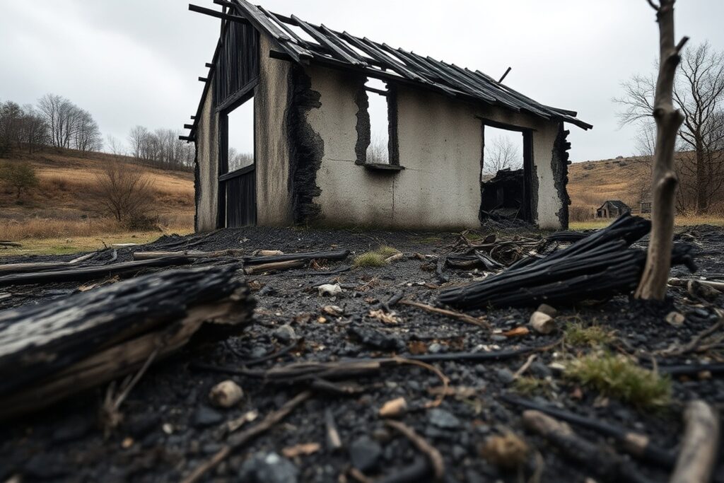 Arde por completo una casa en A Pobra de Trives y resulta dañada la contigua